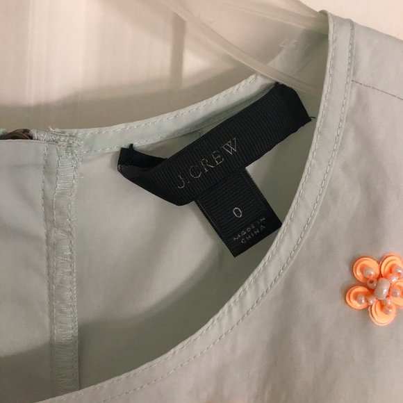 J. Crew Embroidered Tunic Sleeveless Blouse Sz 0 - Picture 7 of 12